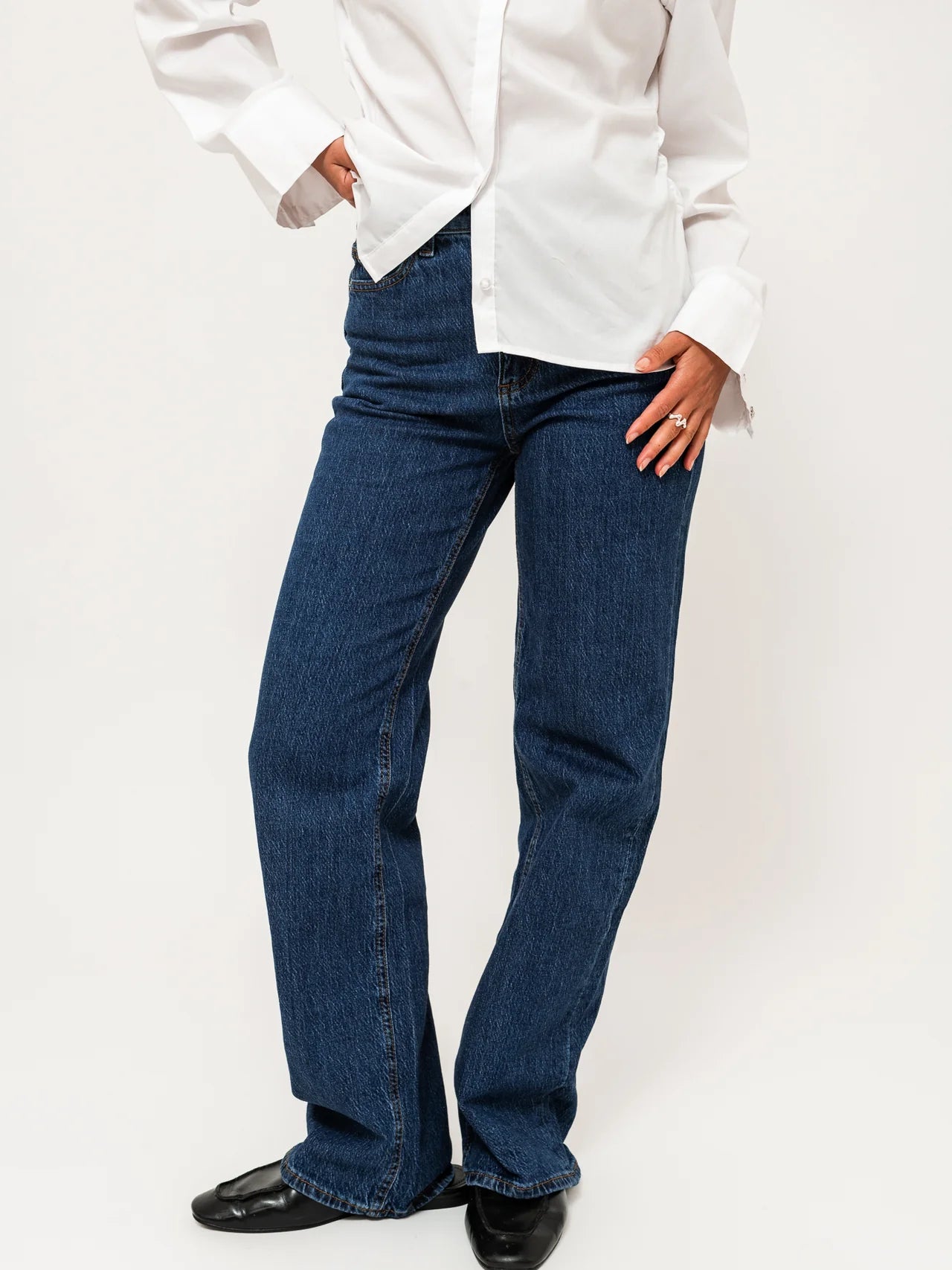VMTESSA WIDE Jeans - Dark Blue Denim